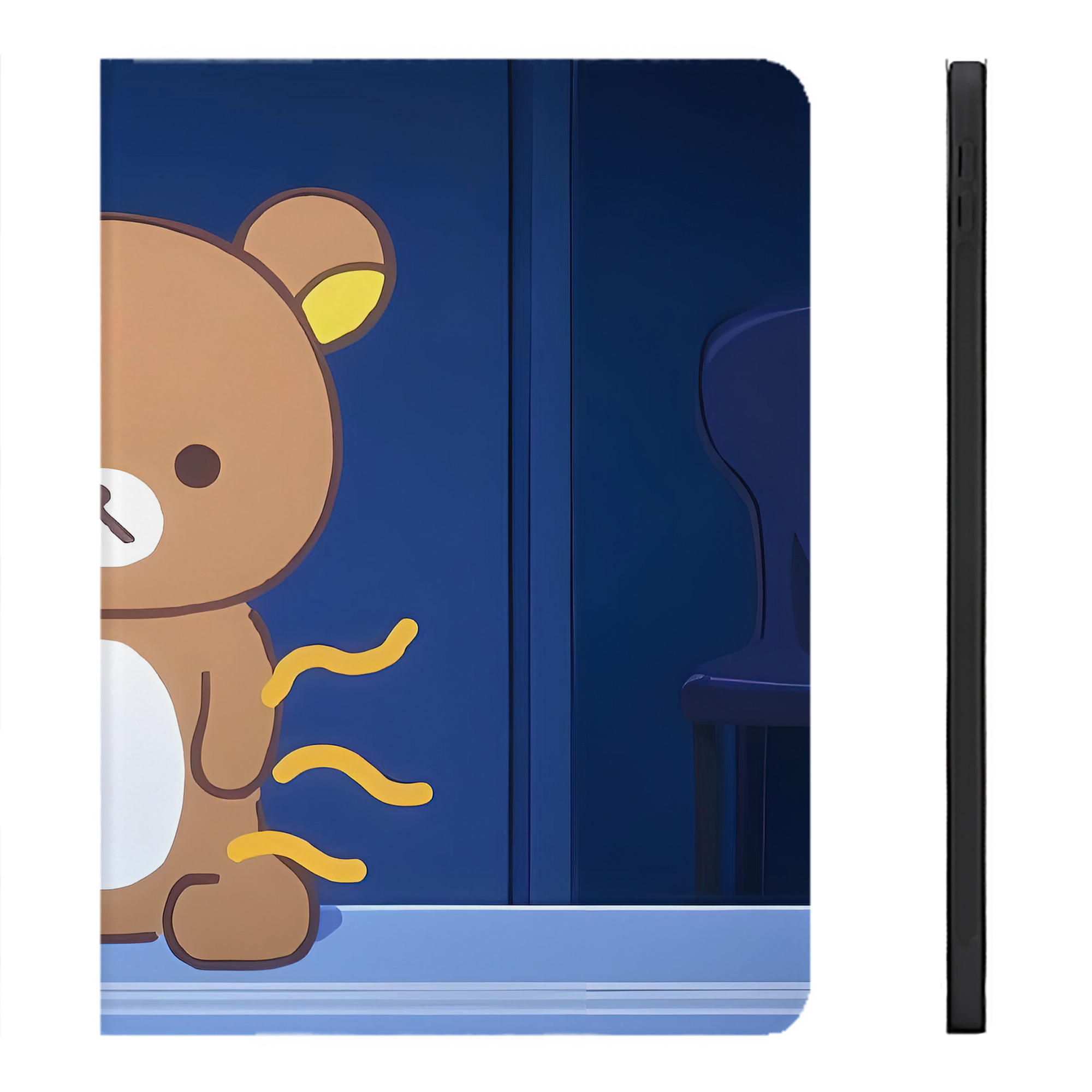 （画像用） リラックマ リラックマ キイロイトリ Rilakkuma Korilakkuma Kiiroitori IPadケース ペンホルダー付き ブックスタイルデザイン